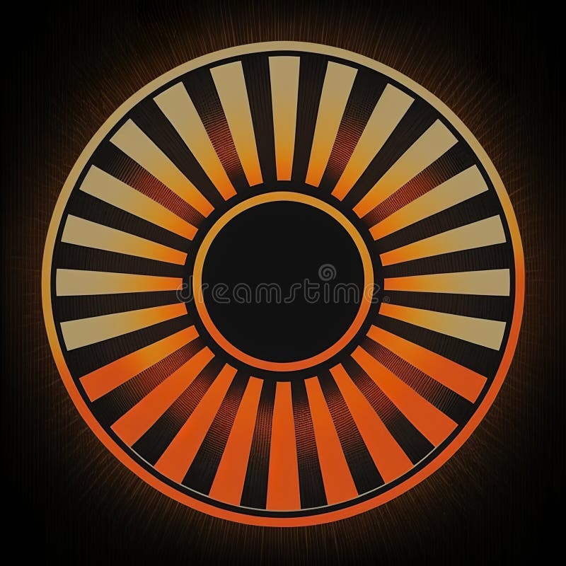 Abstract Retro Sunset Illustration, Generative AI Stock Illustration