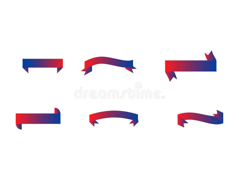 Abstract Ribbon Vector Set stock illustration. Illustration of icon