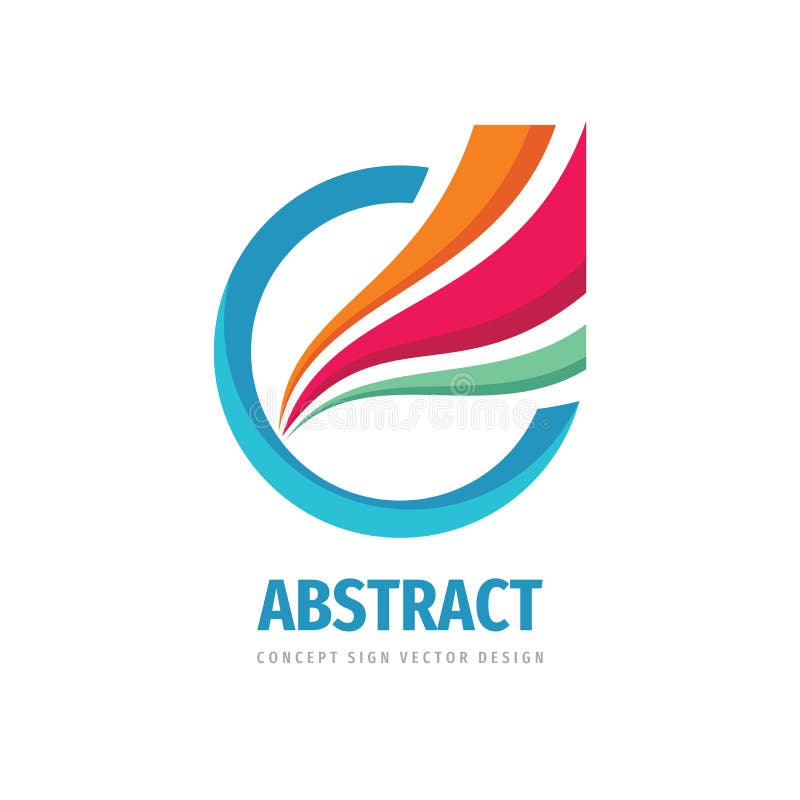 Abstract ring with wing - concept logo design. Success development creative logo sign. Circle symbol logo. Vector illustration. stock illustration