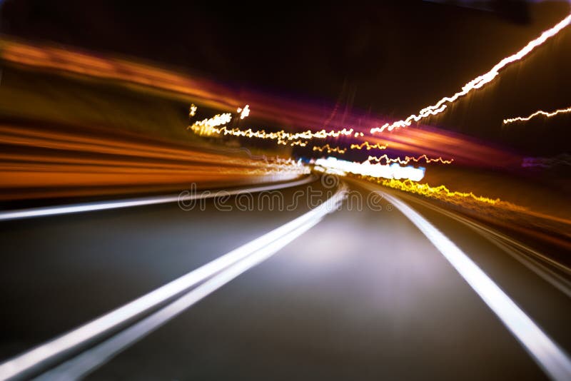 Abstract image of road at night. Abstract image of road at night