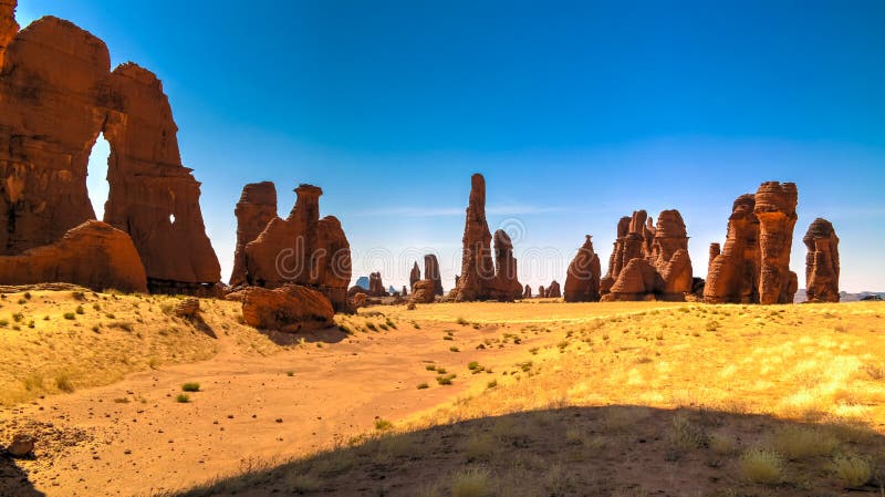 Abstract Rock formation at plateau Ennedi aka stone forest in Chad