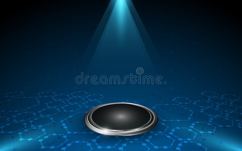 Abstract room showcase media presentation concept molecular structure with circle platform design template background stock illustration Abstract room showcase media presentation concept molecular structure with circle platform design template background stock illustration