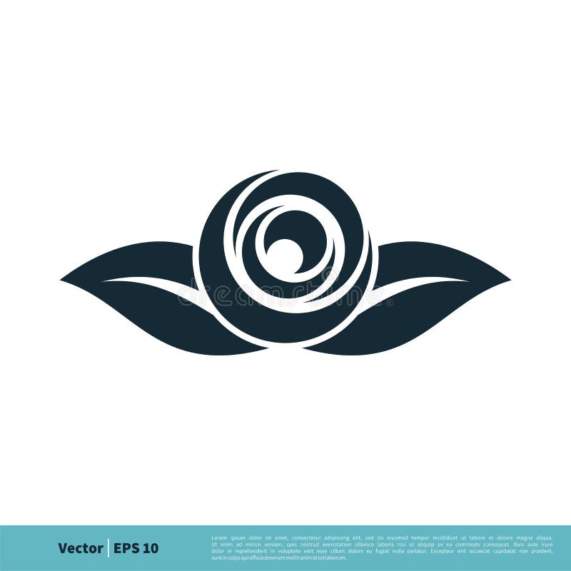 Abstract Rose Flower Icon Vector Logo Template Illustration Design
