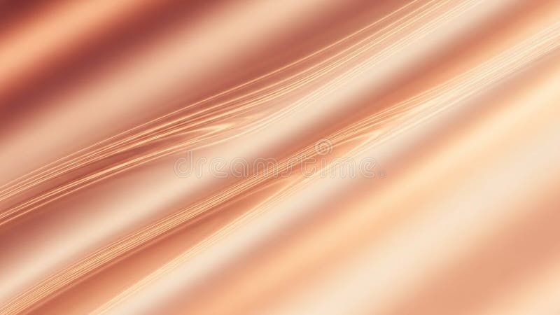 Abstract Rose Gold Metallic Fabric Texture with Diagonal Light Streaks and Ripples image royalty free illustration