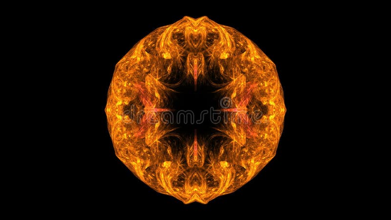 Abstract rotating fiery bright orb