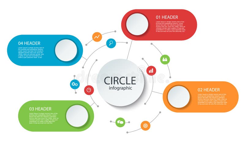 Abstract round infographics. Color circle diagram Business template stock illustration