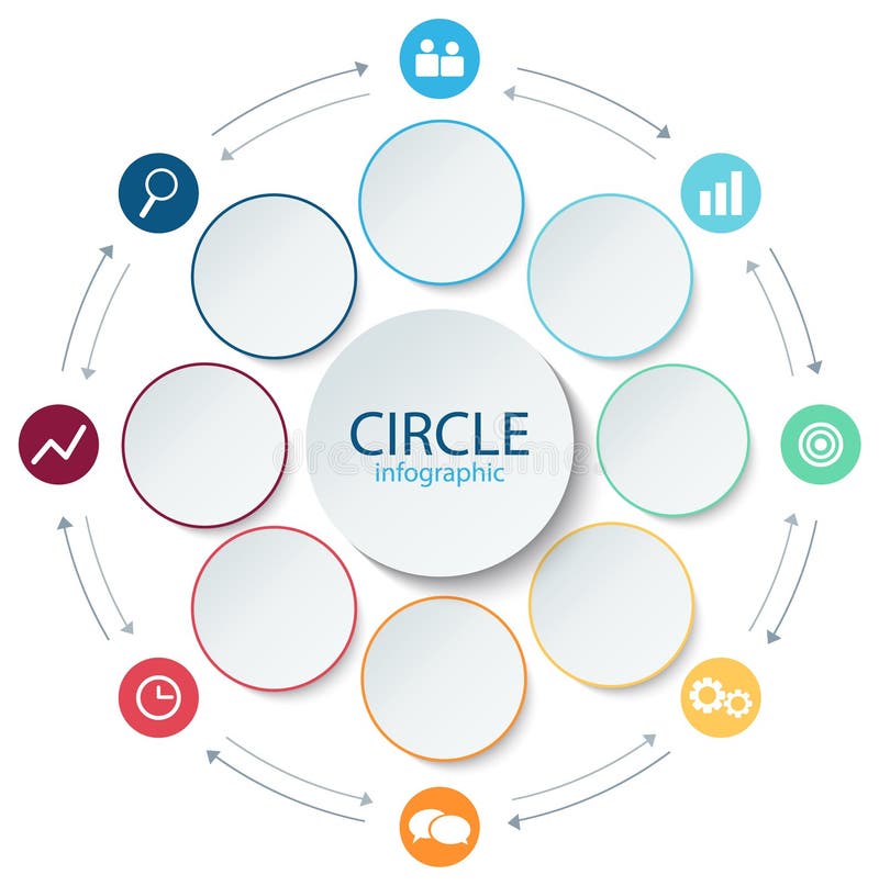 Abstract round infographics. Color circle diagram 8 step. vector illustration