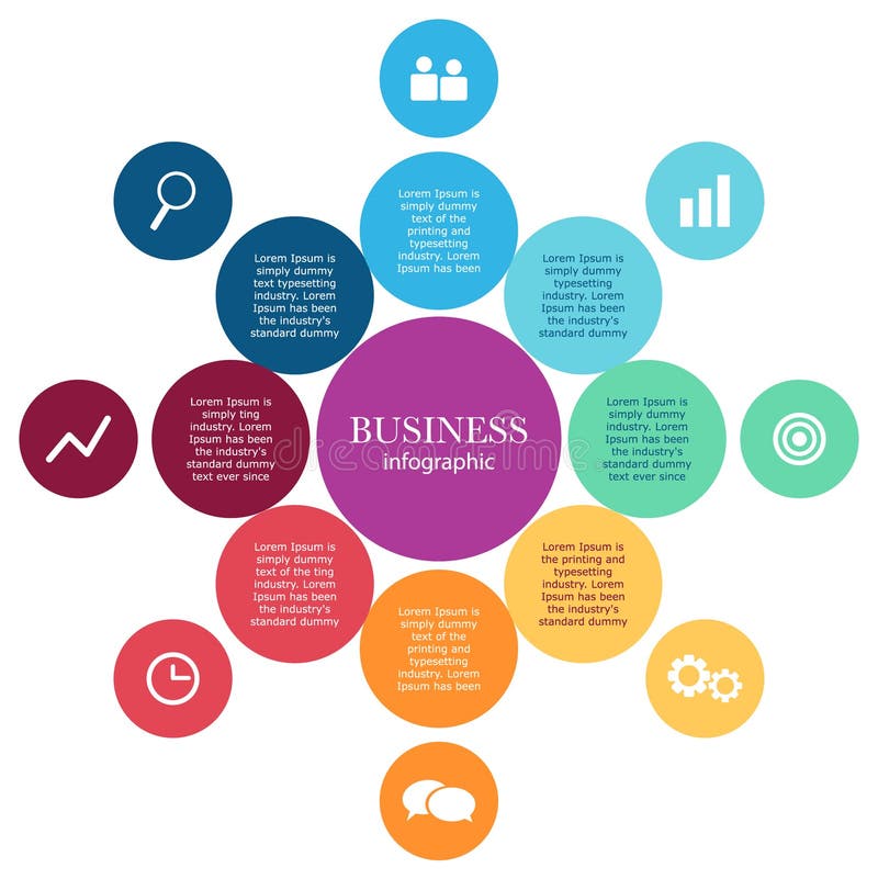 Abstract round infographics. Color circle diagram Vector illustration. stock illustration