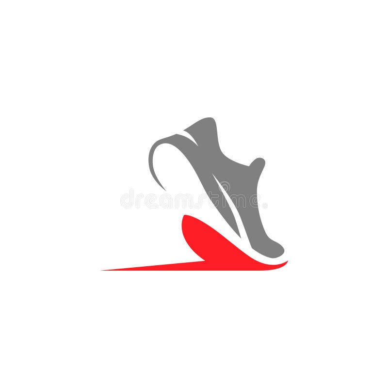 Running Shoe Symbol on White Backdrop Stock Vector Illustration of