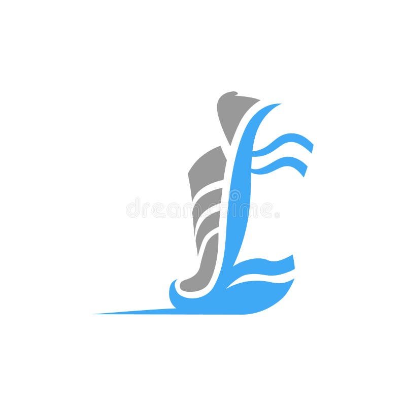 Abstract running shoe symbol on white backdrop. vector illustration