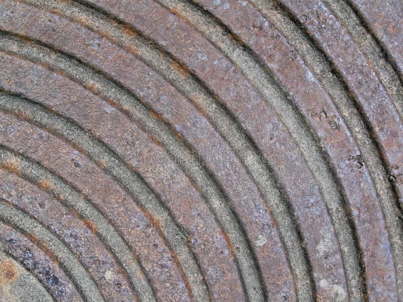 Abstract rusty metall surface with round rings royalty free stock images