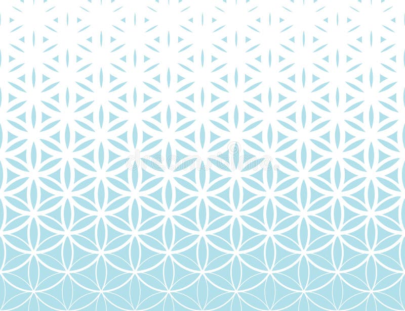 Abstract sacred geometry blue gradient flower of life halftone pattern