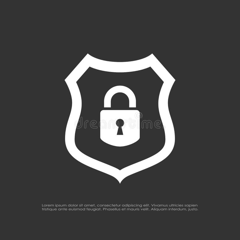 Abstract safety shield vector icon stock illustration
