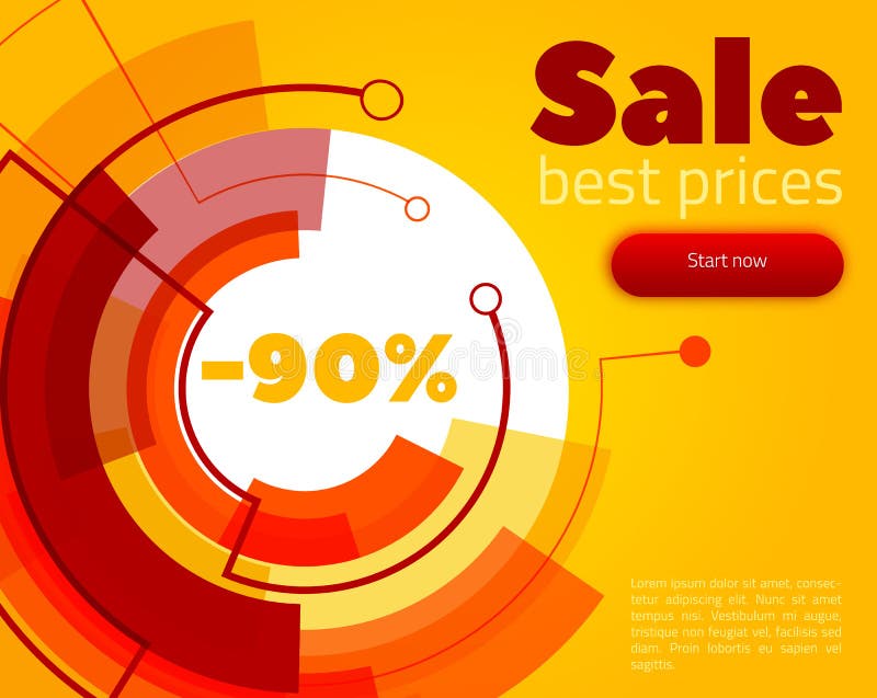 Abstract Sale website header or banner set with circle technology shapes royalty free illustration Abstract Sale website header or banner set with circle technology shapes royalty free illustration