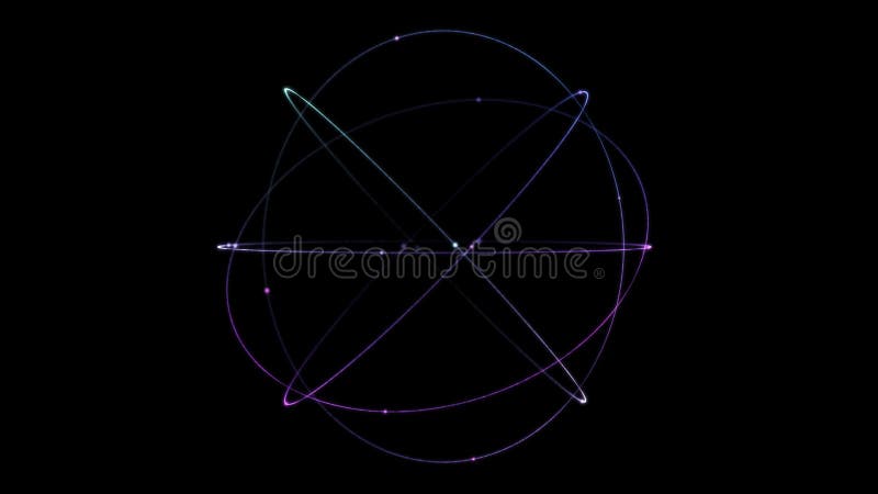 Abstract Satellite Animation. Digital network technology with orbiting satellites. Loop seamless stock video footage