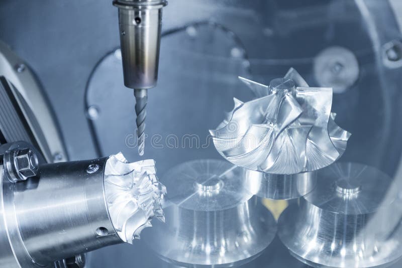 The abstract scene of five-axis CNC stock photos
