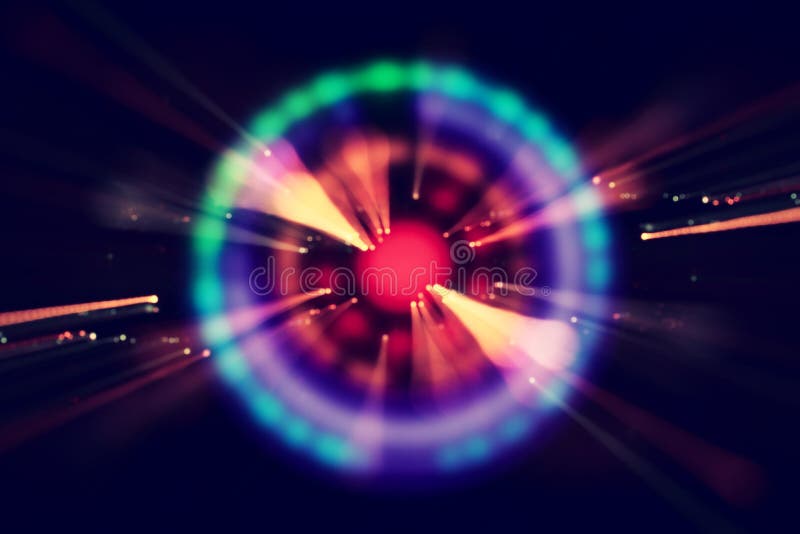 Fundal futurist SF abstract. refracția lentilelor. imagine conceptuală a spațiului sau a cursei în timp deasupra luminilor lumino stock images