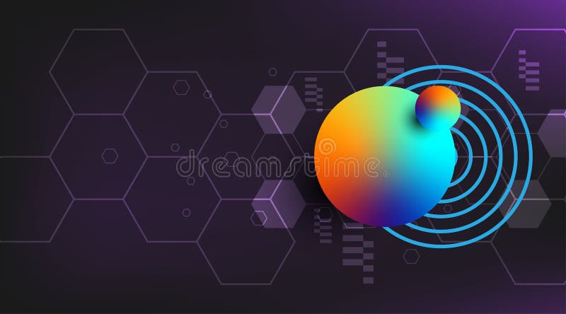 Abstract science technology background. Hexagon shape and gradient stock illustration