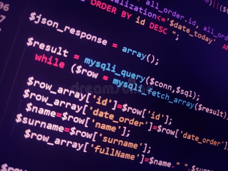 Abstract Screen Code Background. Technology Development Concept Texture ...