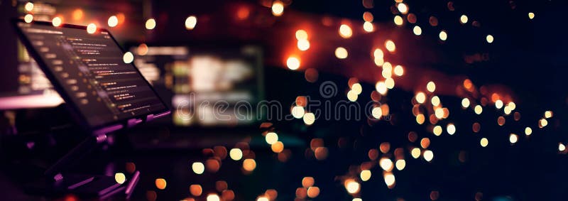 Abstract screen of web developer. Data network hardware Concept stock illustration