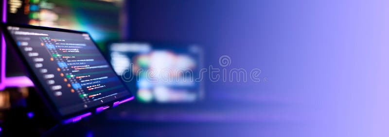 Abstract screen of web developer. Data network hardware Concept. royalty free stock photography