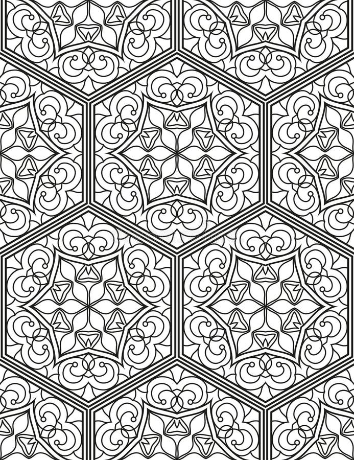 Seamless geometric line pattern in arabian style, ethnic ornament. royalty free illustration