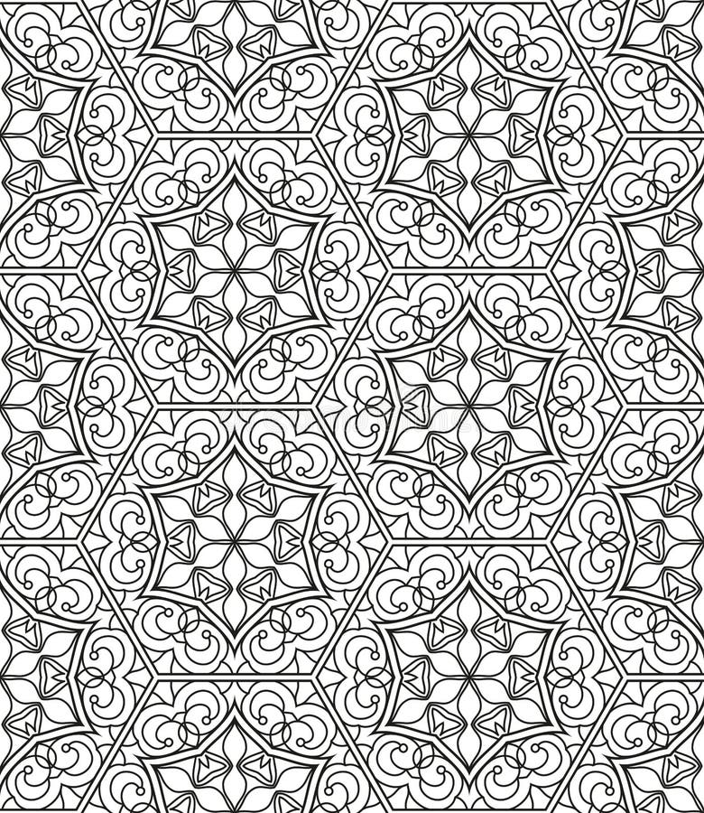 Seamless geometric line pattern in arabian style, ethnic ornament. vector illustration