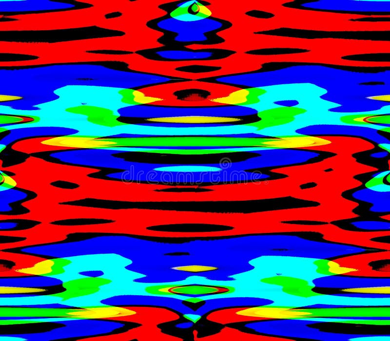 Abstract Seamless Background of Red and Blue, Yellow and Green Stripes