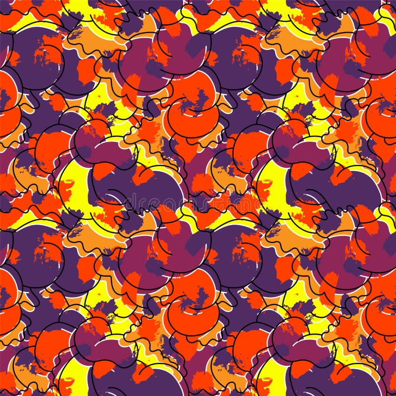 Abstract seamless cute pattern with curly shapes stock illustration