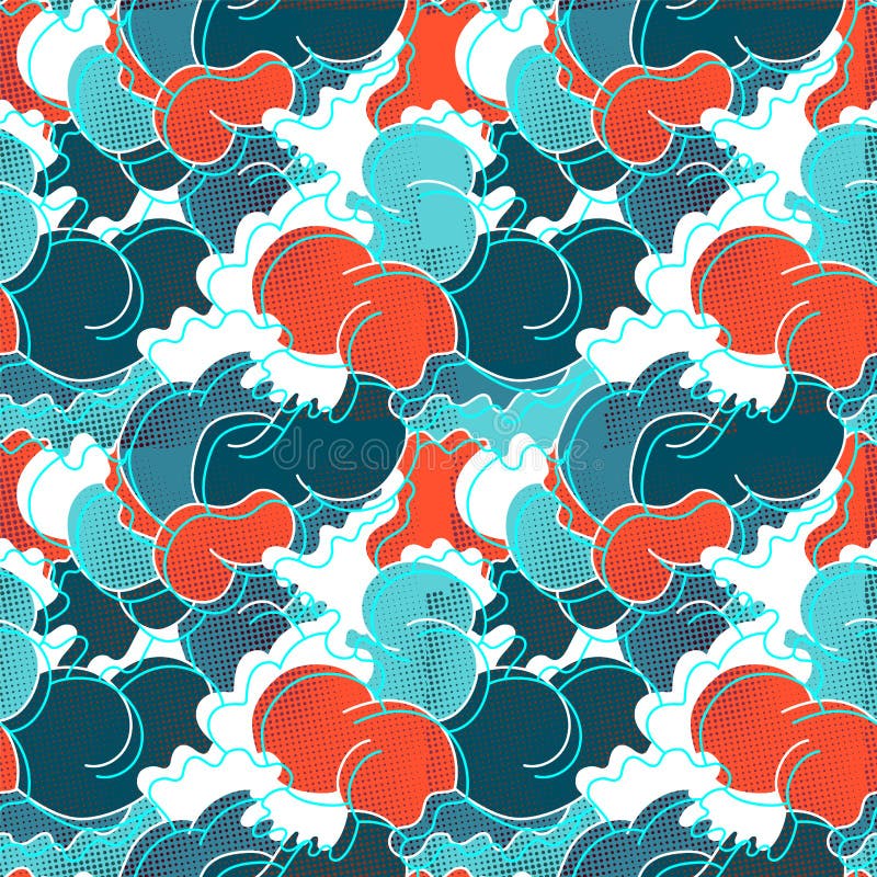 Abstract seamless cute pattern with curly shapes royalty free illustration