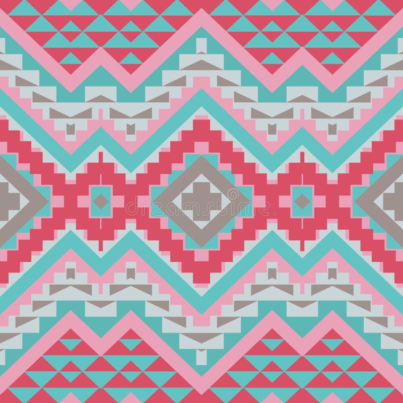 Abstract seamless ethnic geometric pattern royalty free illustration