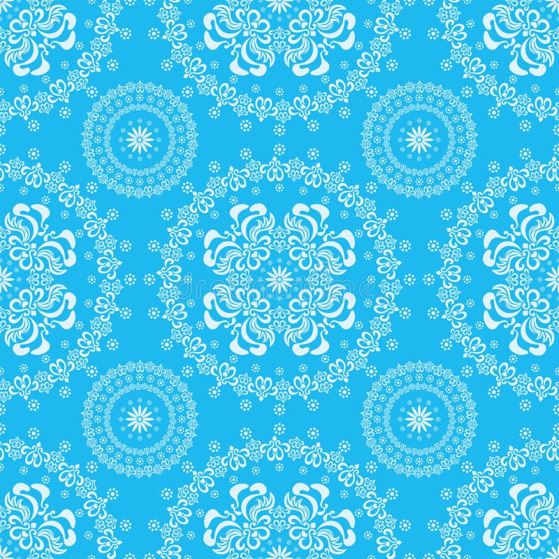 Abstract seamless floral blue background stock illustration