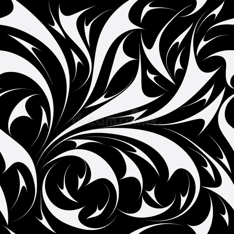 Abstract Seamless Floral Pattern. Vector Black and White Background  Wallpaper with Hand Drawn Fantasy Flowers, Leaves, Shapes, Li Stock Vector  - Illustration of plant, printing: 111051469