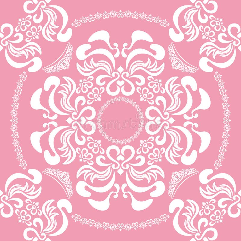 Abstract seamless floral pink background stock illustration