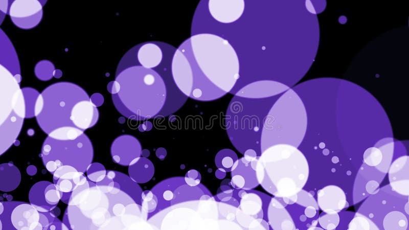 Loop puurple bokeh particles flow on black abstract background royalty free illustration