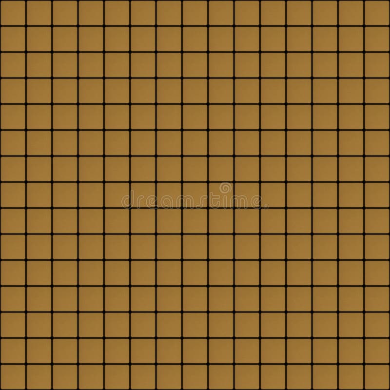 Seamless mosaic pattern: light brown rounded square textured tiles on black background royalty free illustration