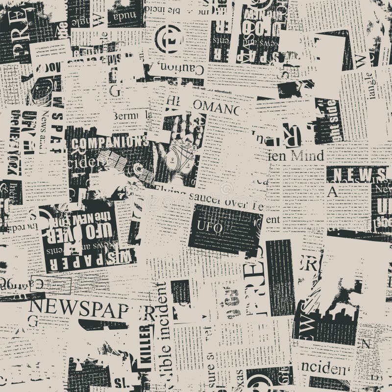 Abstract seamless pattern on a newspaper theme royalty free illustration