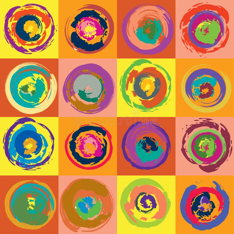 Abstract seamless pattern with colorful balls