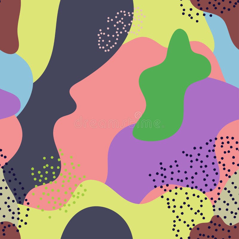 Abstract seamless pattern. Colorful creative background for print, cover, card. Bright vector doodle design. Trendy memphis style stock illustration Abstract seamless pattern. Colorful creative background for print, cover, card. Bright vector doodle design. Trendy memphis style stock illustration