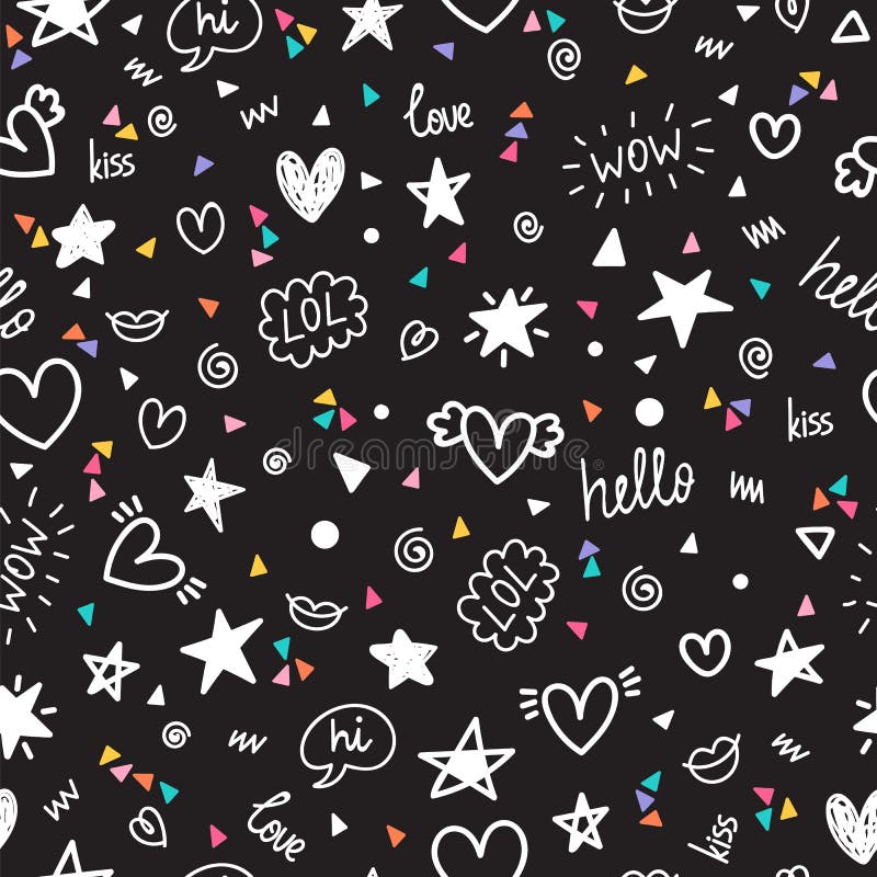 Valentine S Day Vector Seamless Pattern. Isolated Artistic Doodle ...