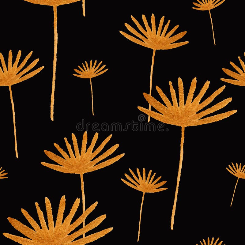 Abstract Seamless Pattern With Gouache Flowers