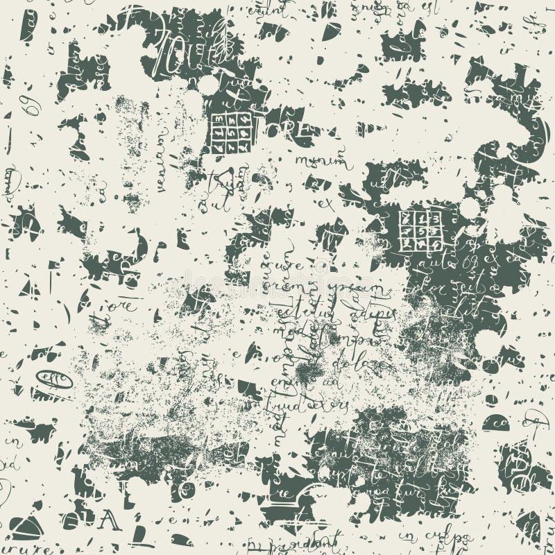 Abstract seamless pattern with scribbles and spots stock illustration