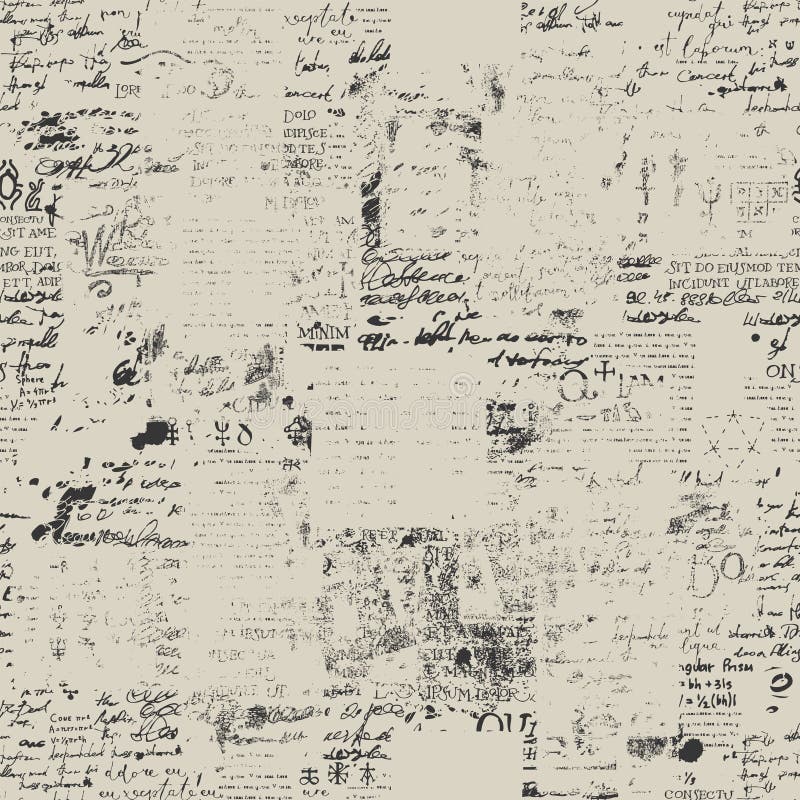 Abstract seamless pattern with scribbles and text royalty free illustration