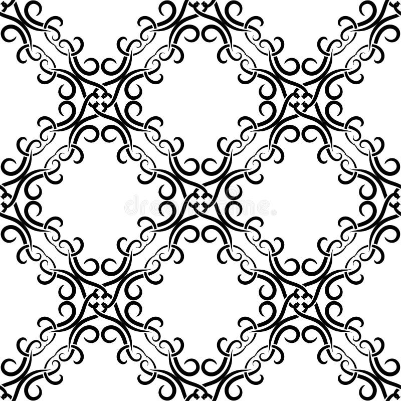 Abstract Black and White Seamless Pattern for Textile, Fabrics or