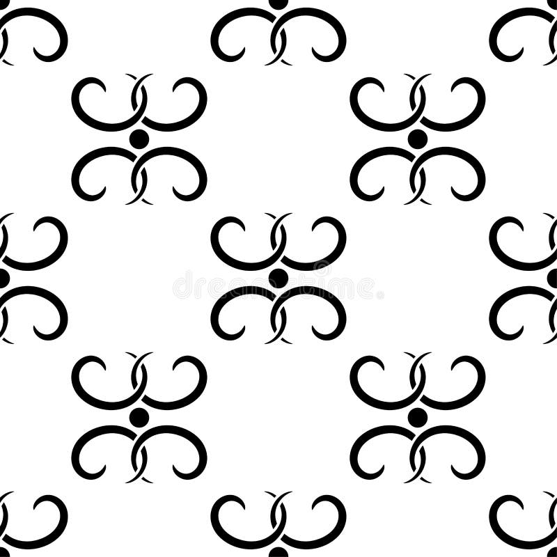 Abstract Black and White Seamless Pattern for Textile, Fabrics or