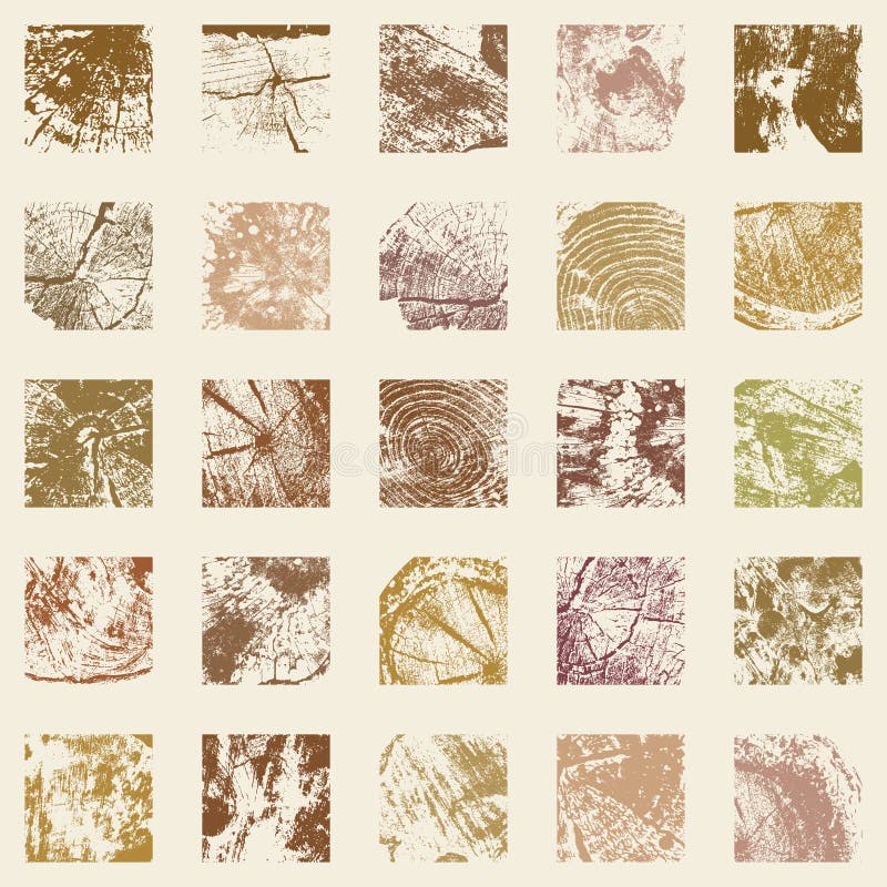 Abstract seamless pattern with various wood textures royalty free illustration