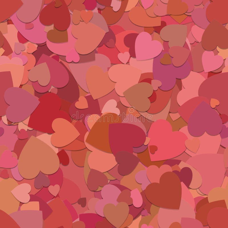 Abstract seamless random heart background pattern - vector illustration from rotated red hearts royalty free illustration