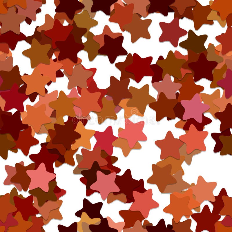 Abstract seamless random star background pattern - vector design from rounded pentagram stars with shadow effect stock illustration