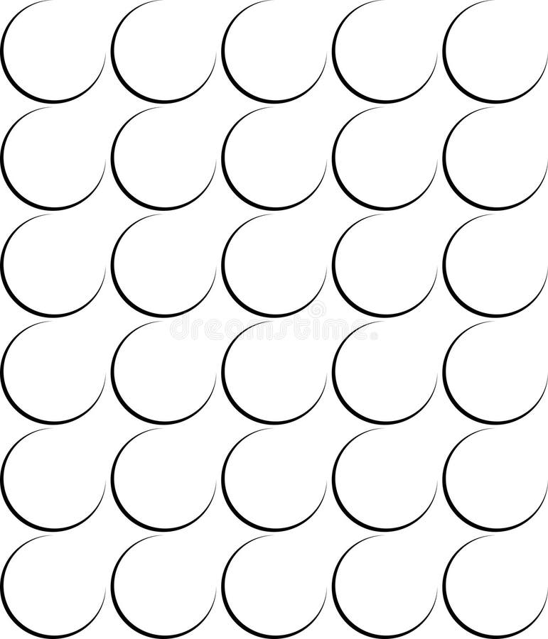 Abstract Seamless Thin Curve Pattern Repeated On White Background stock illustration