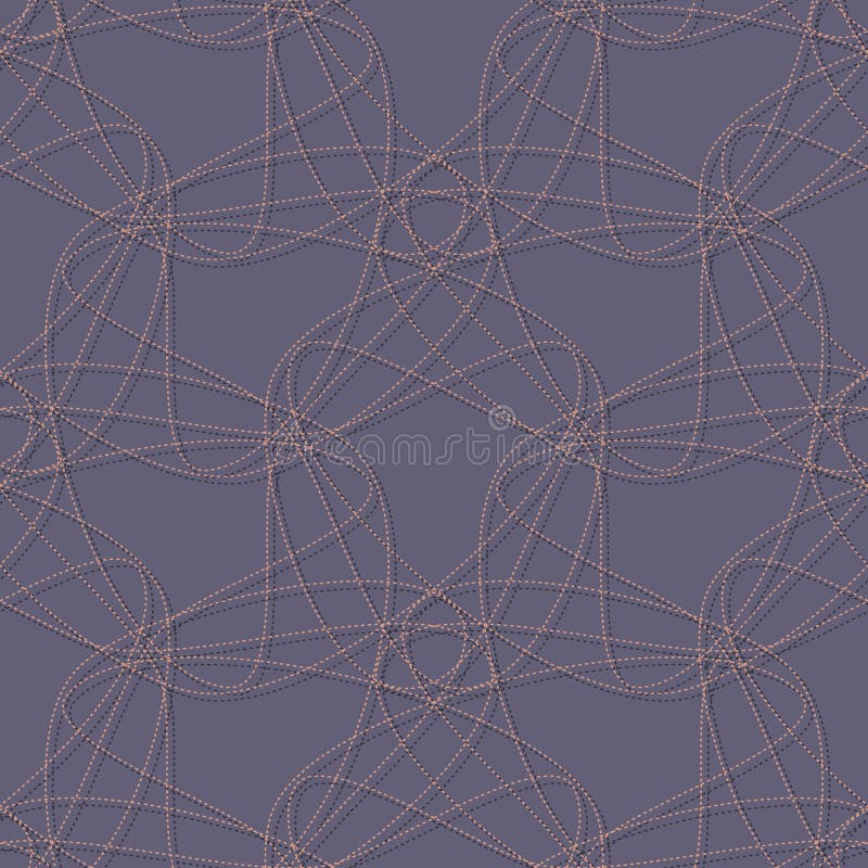 Abstract seamless vector pattern illustration with dashed tangled line art shapes. stock illustration